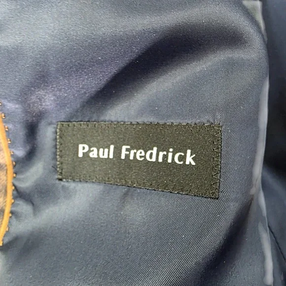 Paul Fredrick Brown Plaid Blazer Sport Coat Two Button Jacket 46R - Picture 4 of 8